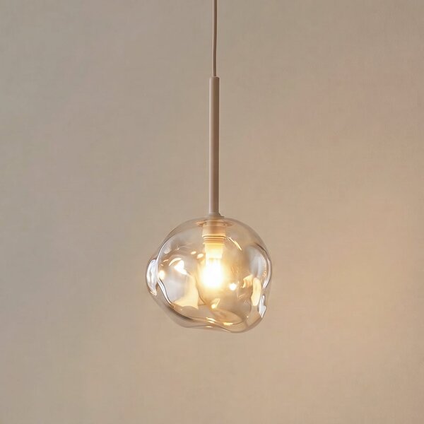TK Lighting Lava viseća svjetiljka, Ø 15 cm, G9, pijesak/kognac, staklo, prigušiva, Bež, Dnevni boravak/blagovaonica, Staklo