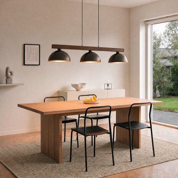 TK Lighting Oslo viseća lampa, smeđa, za 3 žarulje, dugačka 118 cm, E27, prigušiva, Smeđa / hrđa, Dnevni boravak/blagovaonica, Metal