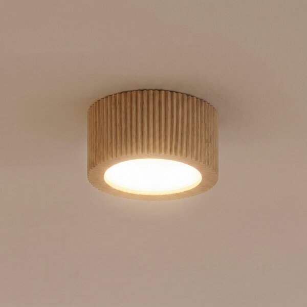 TK Lighting Stropna svjetiljka Eve, visina 4,5 cm, GX53, drvo, prigušiva, Drvo, Dnevni boravak/blagovaonica, Drvo