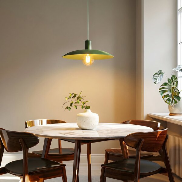 TK Lighting Astra viseća lampa, zelena, metal, Ø 41 cm, E27, prigušiva, Zelena, Dnevni boravak/blagovaonica, Metal