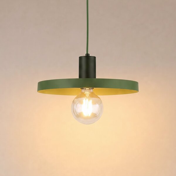 TK Lighting Sila viseća svjetiljka, zelena, metal, Ø 30 cm, E27, prigušiva, Zelena, Dnevni boravak/blagovaonica, Metal