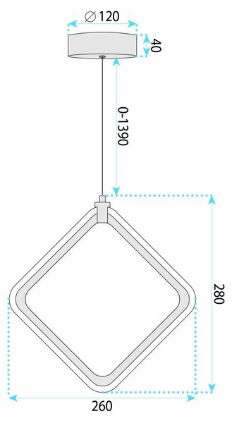 LED viseća stropna svjetiljka LHJ127-W Krom