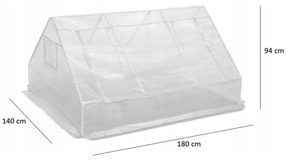 Vrtni staklenik mini 180 x 140 x 94 cm - staklenik za sadnice, staklenik s konstrukcijom