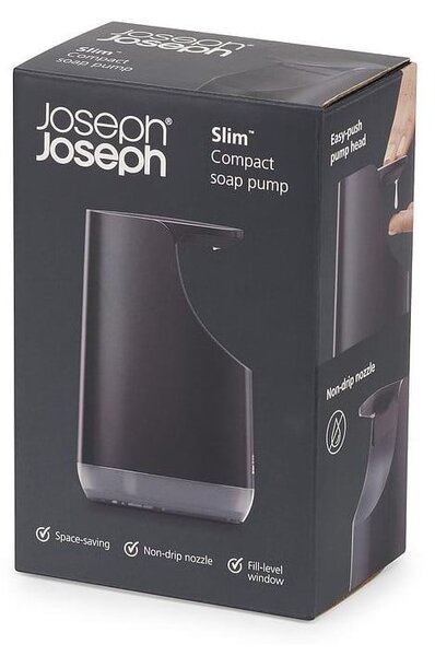 Crni plastičan dozator sapuna 350 ml Slim – Joseph Joseph