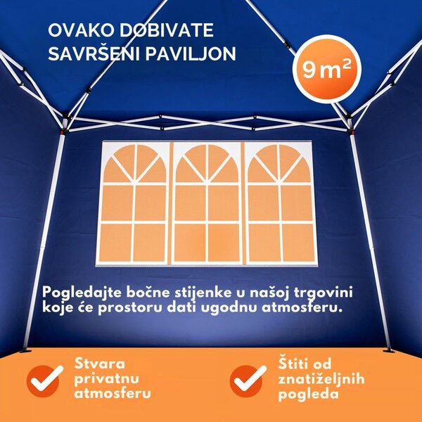 Party šator / paviljon CAPRI, 3x3 m, plavi Casaria