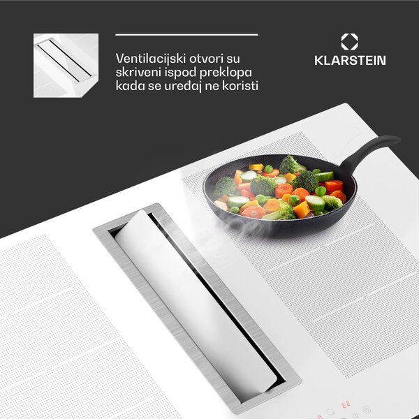 Klarstein Chef-Fusion Down Air sustav, 2 u 1, indukcijska ploča + napa, velika snaga, 7200 W