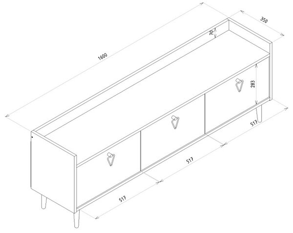 TV stalak PIENA 160 cm, antracitni