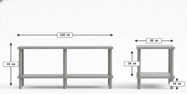 TV stolić SOLE 120 cm, antracit