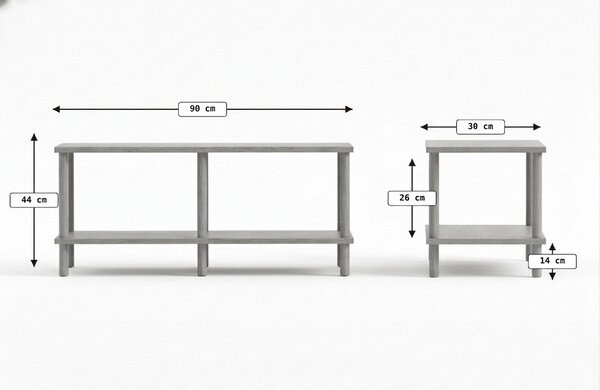 TV stolić SOLE 90 cm, antracit