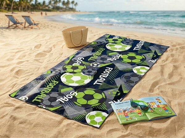 Brzosušeći XL plažni ručnik GOAL u boji 100 x 180 cm, 100% mikrovlakana