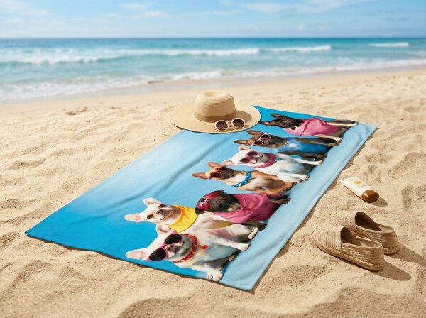 Brzosušeći XL plažni ručnik BULLDORIA šareni 100 x 180 cm, 100% mikrovlakana