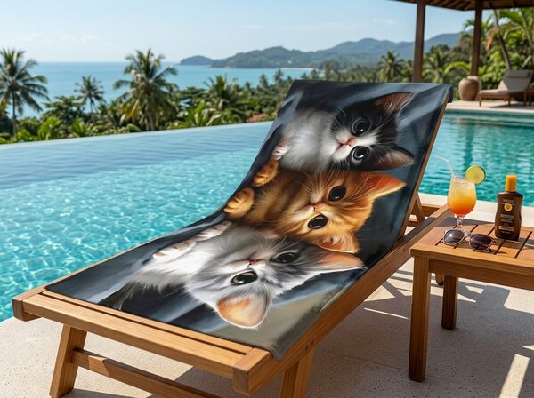 Brzosušeći plažni ručnik CATTINO šareni 70 x 140 cm, 100% mikrovlakana