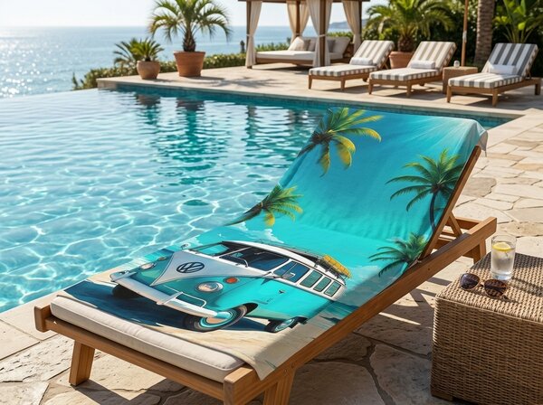 Brzosušeći plažni ručnik BREEZIO tirkizni 70 x 140 cm, 100% mikrovlakana