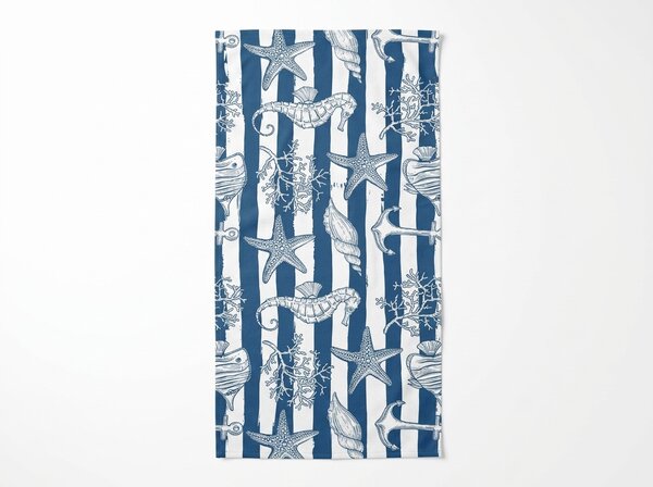 Brzhosušeći plažni ručnik NAUVIA plavo-bijela 70 x 140 cm, 100% mikrovlakana