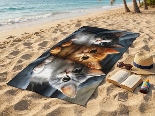 Brzosušeći plažni ručnik CATTINO šareni 70 x 140 cm, 100% mikrovlakana
