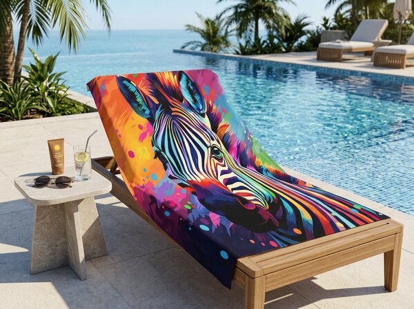 Brzo sušeći XL plažni ručnik ZEBRINA šareni 100 x 180 cm, 100% mikrovlakana