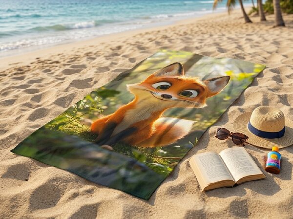 Rýchlosušeći plažni ručnik VULPINA šareni 70 x 140 cm, 100% mikrovlakana