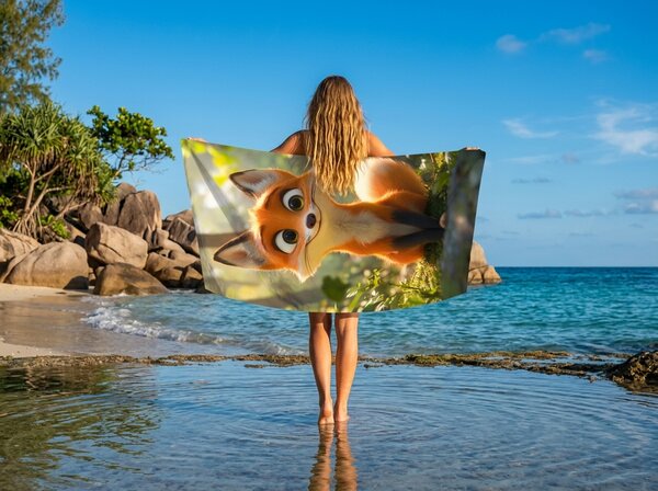 Rýchlosušeći plažni ručnik VULPINA šareni 70 x 140 cm, 100% mikrovlakana