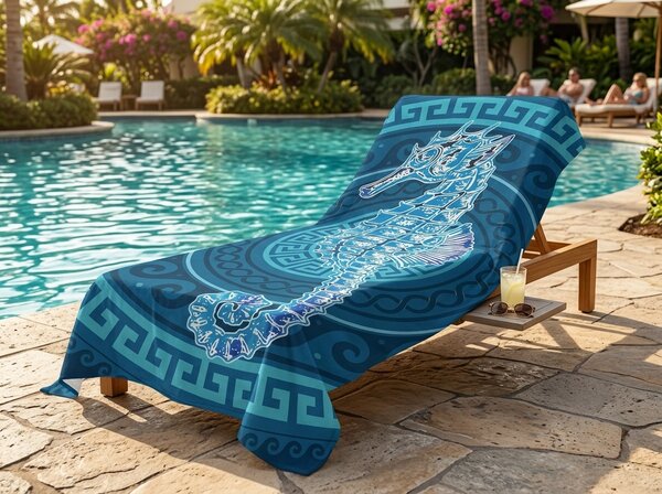 Brzosušeći XXL plažni ručnik HIPPORA plava 150 x 210 cm, 100% mikrovlakana