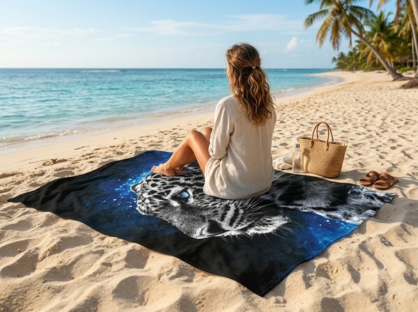Brzosušeći XXL plažni ručnik LEORIX šareni 150 x 210 cm, 100% mikrovlakana