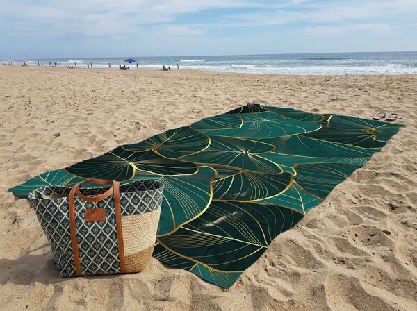 Rychlosušivi XXL plažni ručnik VERDARA zelena 150 x 210 cm, 100% mikrovlakana