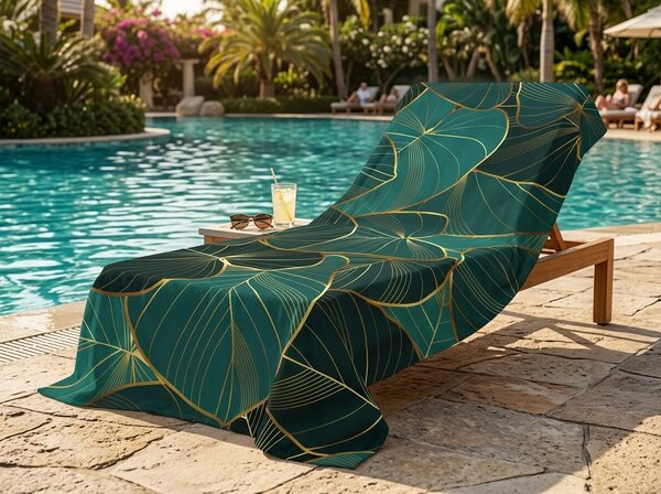 Rychlosušivi XXL plažni ručnik VERDARA zelena 150 x 210 cm, 100% mikrovlakana