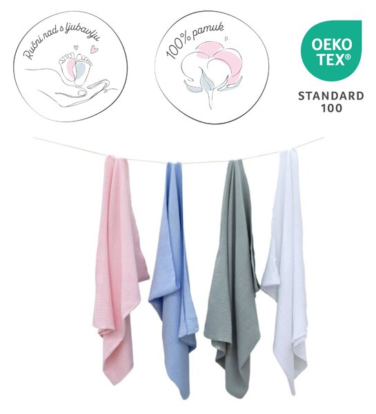 Magic Baby 4-slojni muslin prekrivač 100x150 cm - 100% pamuk