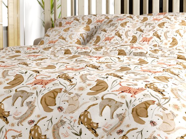 Pamučna posteljina WILD CATS boja Dimenzije posteljine: 70 x 90 cm | 140 x 220 cm