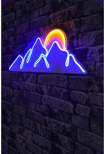 Wallity Ukrasna plastična LED rasvjeta, Mountain - Blue - Yellow