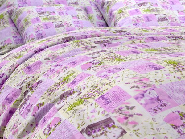 Pamučna posteljina LAVANDA ljubičasta hotelski džep Dimenzije posteljine: 70 x 90 cm | 140 x 200 cm