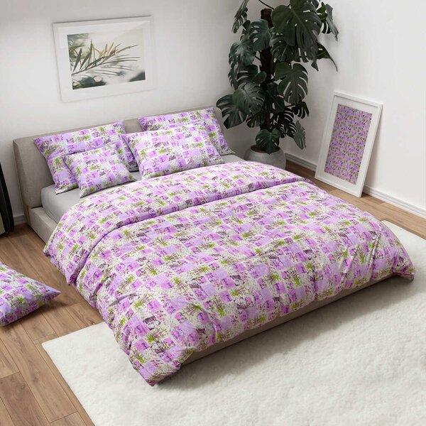 Pamučna posteljina LAVANDA ljubičasta hotelski džep Dimenzije posteljine: 70 x 90 cm | 140 x 200 cm