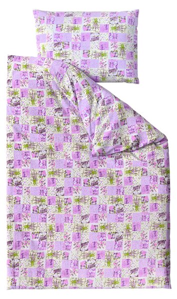 Pamučna posteljina LAVANDA ljubičasta hotelski džep Dimenzije posteljine: 70 x 90 cm | 140 x 200 cm