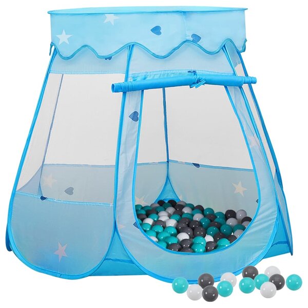 VidaXL Dječji šator za igru s 250 loptica plavi 102 x 102 x 82 cm