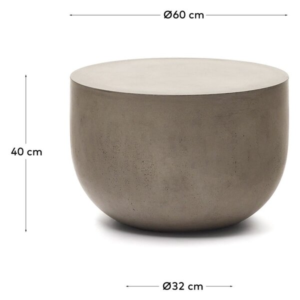 Okrugao vrtni stolić za kavu betonski ø 60 cm Garbet – Kave Home
