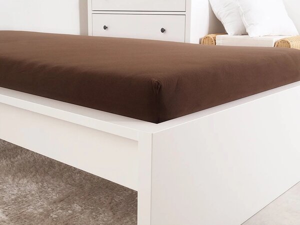 Jersey plahta za dječji krevetić EXCLUSIVE 60x120 cm tamno smeđa