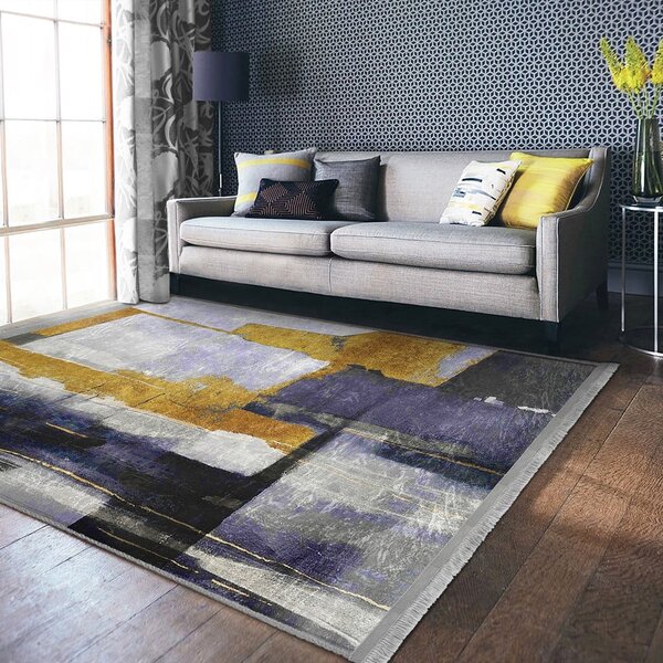 Žuti /tamno plavi periv tepih 80x150 cm Unique – Mila Home