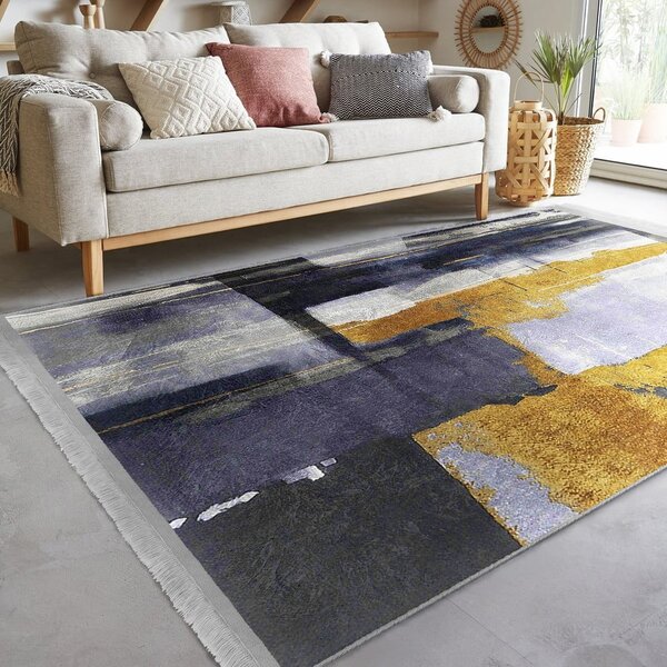 Žuti /tamno plavi periv tepih 80x150 cm Unique – Mila Home