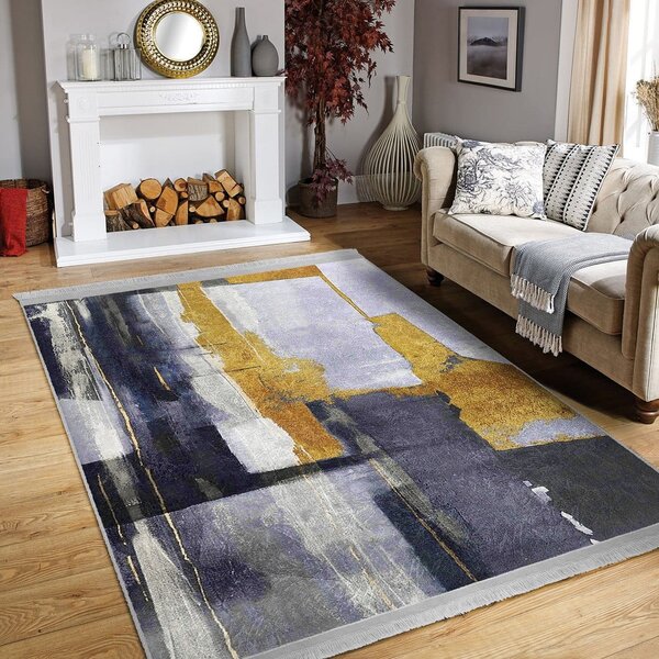 Žuti /tamno plavi periv tepih 80x150 cm Unique – Mila Home