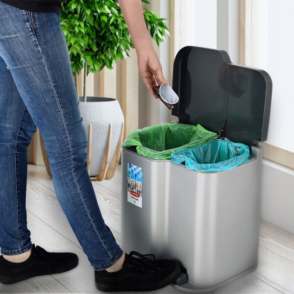 Siva kanta za smeće s pedalom Curver Duo, 21 l