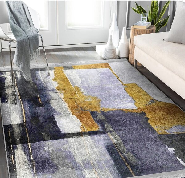 Žuti /tamno plavi periv tepih 80x150 cm Unique – Mila Home