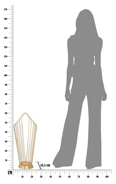 Stalak za kišobrane u zlatnoj boji Mauro Ferretti, visina 60 cm
