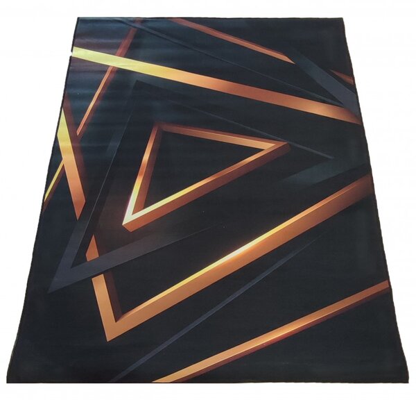 Crni tepih sa zlatnim uzorkom Širina: 60 cm | Duljina: 100 cm