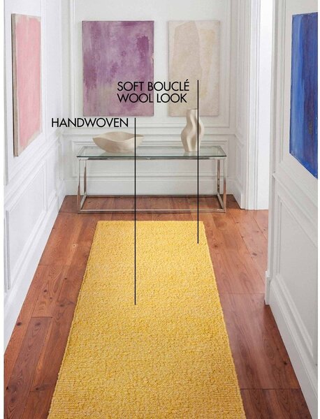 Žuta ručno rađena staza od boucle tkanine 80x200 cm Notting Hill Portobello – Ted Baker