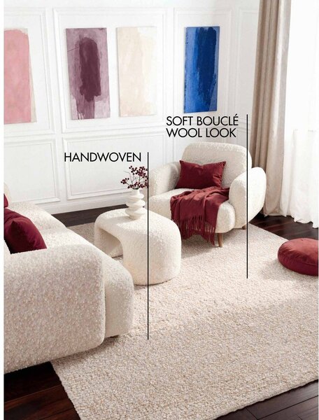 Krem ručno rađen tepih od boucle tkanine 200x290 cm Notting Hill Portobello – Ted Baker