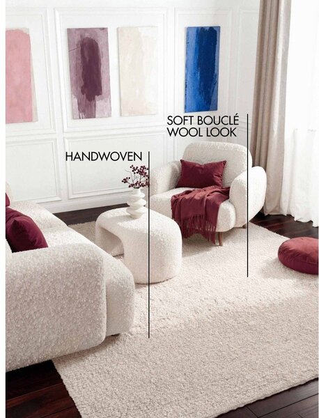 Ručno rađen tepih od boucle tkanine boje slonovače 200x290 cm Notting Hill Portobello – Ted Baker
