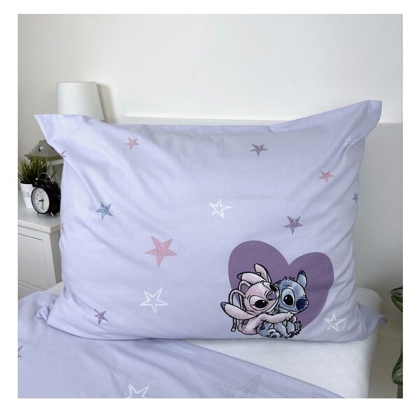 Pamučna dječja posteljina za krevet za jednu osobu 140x200 cm Lilo and Stitch "Heart" – Jerry Fabrics