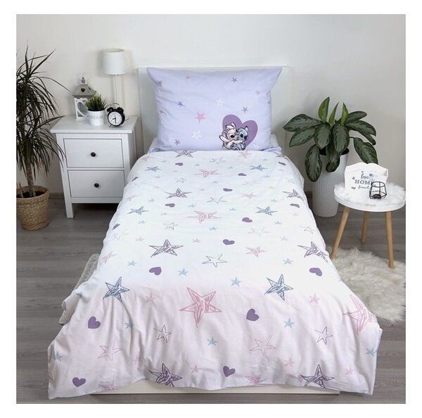 Pamučna dječja posteljina za krevet za jednu osobu 140x200 cm Lilo and Stitch "Heart" – Jerry Fabrics