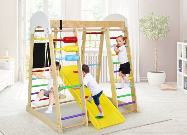 Ljestve, tobogan ljuljačka 8 u 1 Set za penjanje za malu djecu 124 x 119 x 138 cm