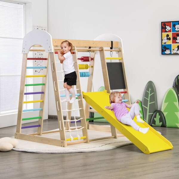 Ljestve, tobogan ljuljačka 8 u 1 Set za penjanje za malu djecu 124 x 119 x 138 cm
