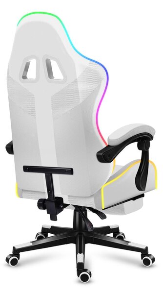 Gaming stolica Fusion 4.7 (bijela + šarena) (s LED rasvjetom)